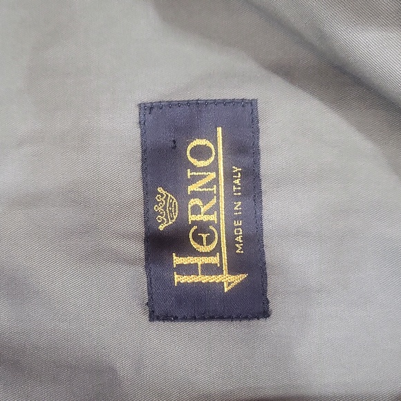 HERNO Army Green Made in Italy 100% Cotton Trench Coat -Leather Buckles - Picture 2 of 16